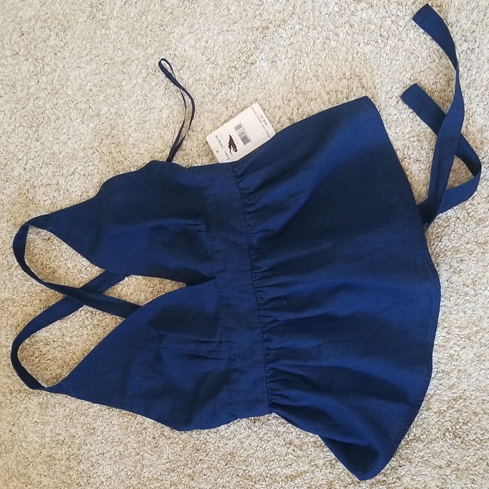 FREE PEOPLE Sexy Blue Halter Top